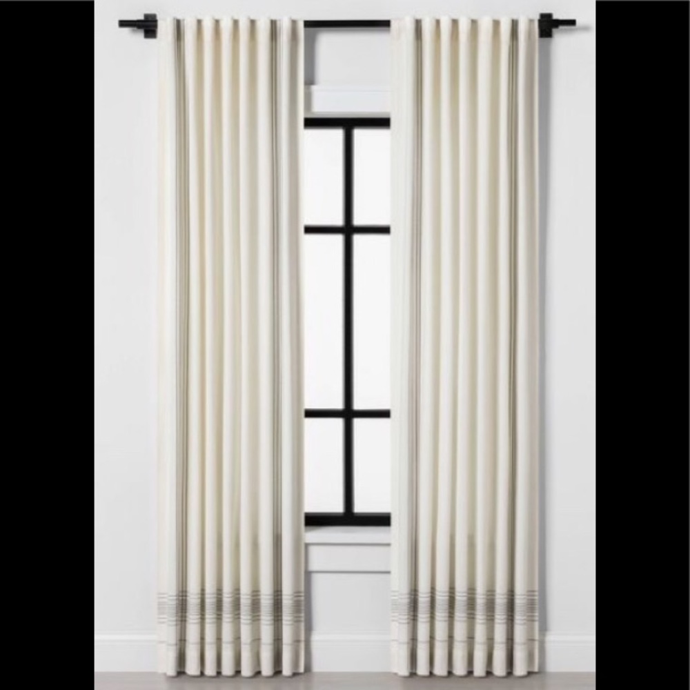 Hearth and Hand Plaid Curtains  Sour Cream/Gray